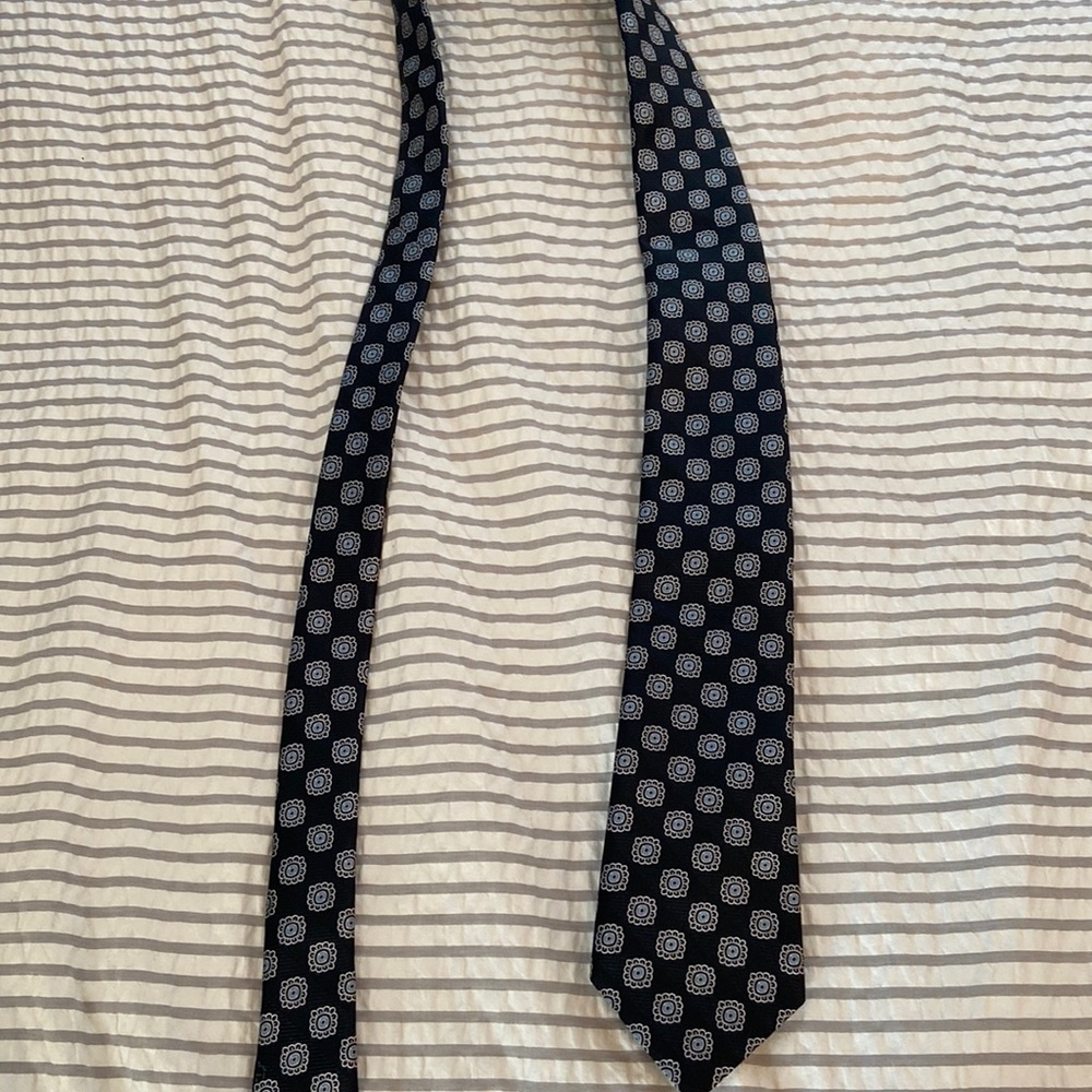 Nordstrom Men's Black Dress Tie Silver Medallions FREE SHIPPING